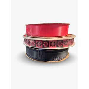 Pink & Black Ribbon Lot – 3 Rolls